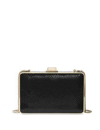 Michael Michael Kors Pearl Medium Black Box Clutch 